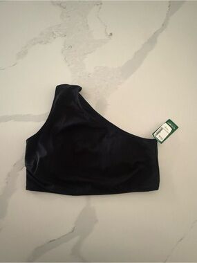 Simons One-Shoulder Bikini Top in Black
